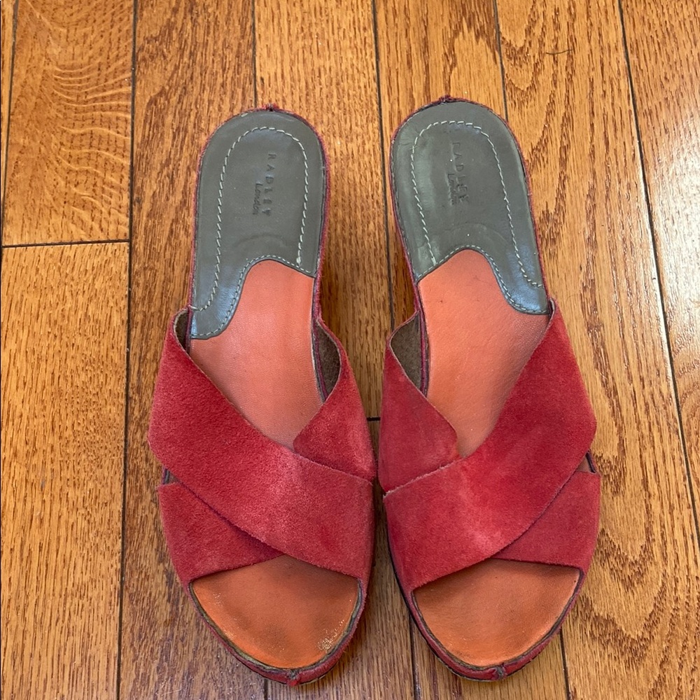 Red Suede Women's Sandals